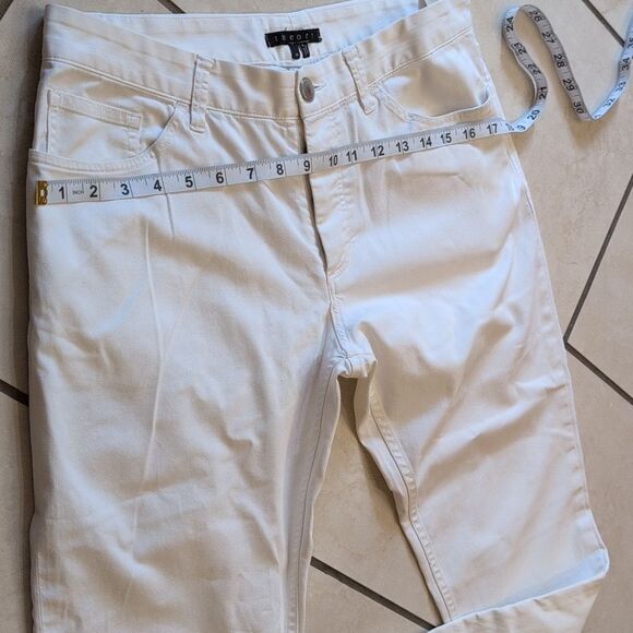 Theory Hayden Editor White Slim Straight Pants Cotton Size 33 - Picture 7 of 12